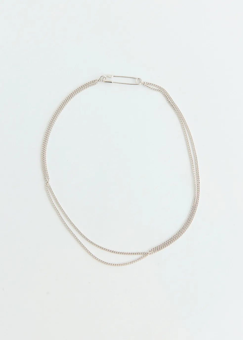Safety Pin Chain Layered Necklace