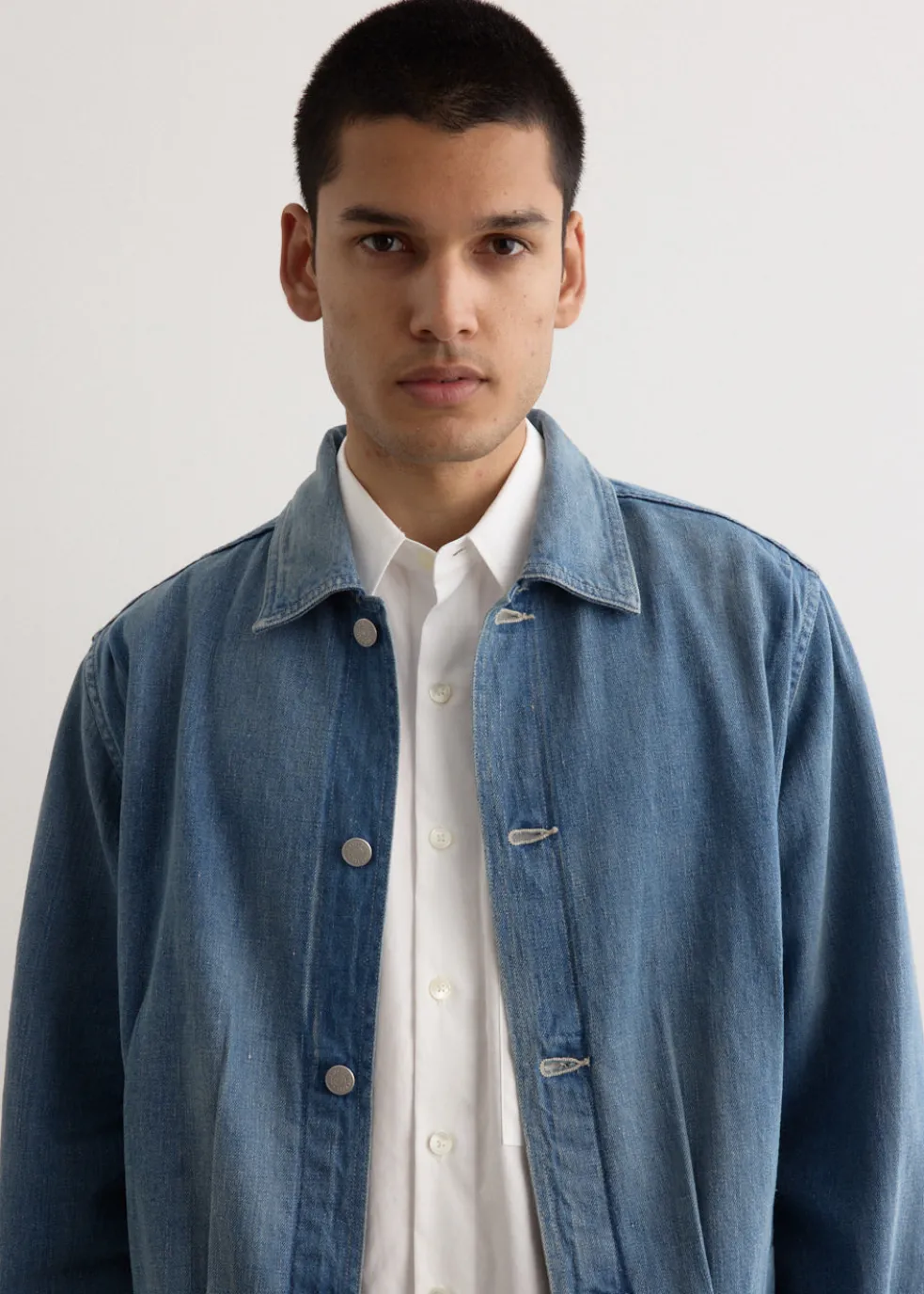 Selvedge Faded Light Denim Blouson