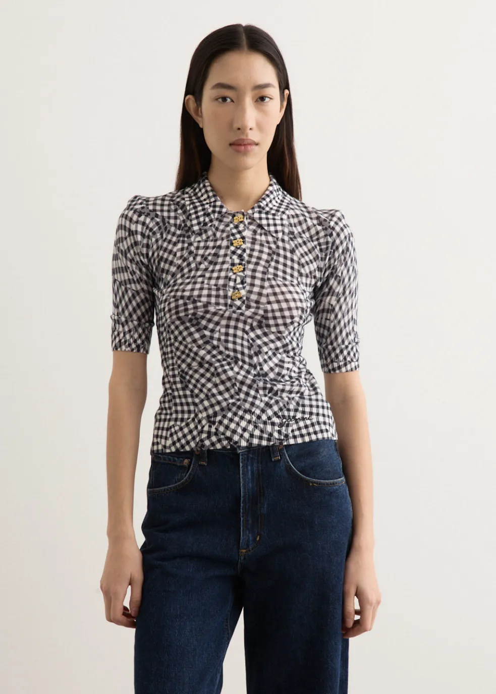 Sheer Cotton Printed Polo