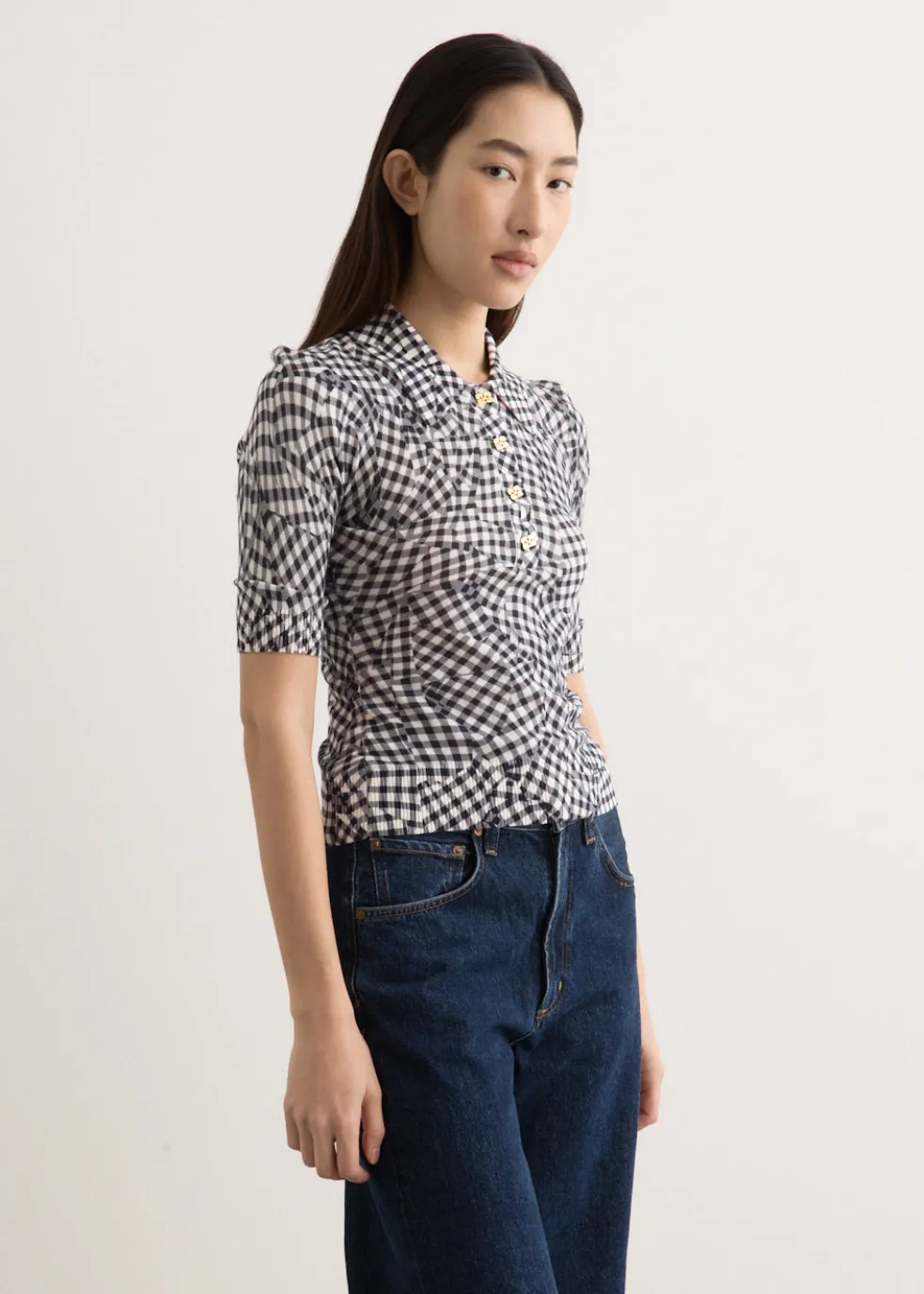 Sheer Cotton Printed Polo