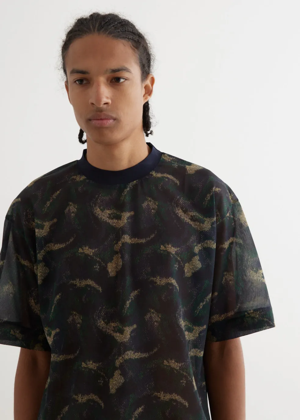 Sheer Jersey Print T-Shirt