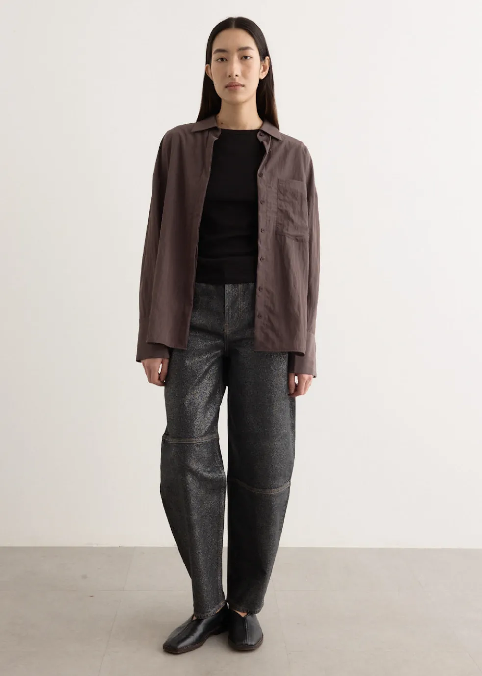 Shimmery Foil Denim Stary Jeans