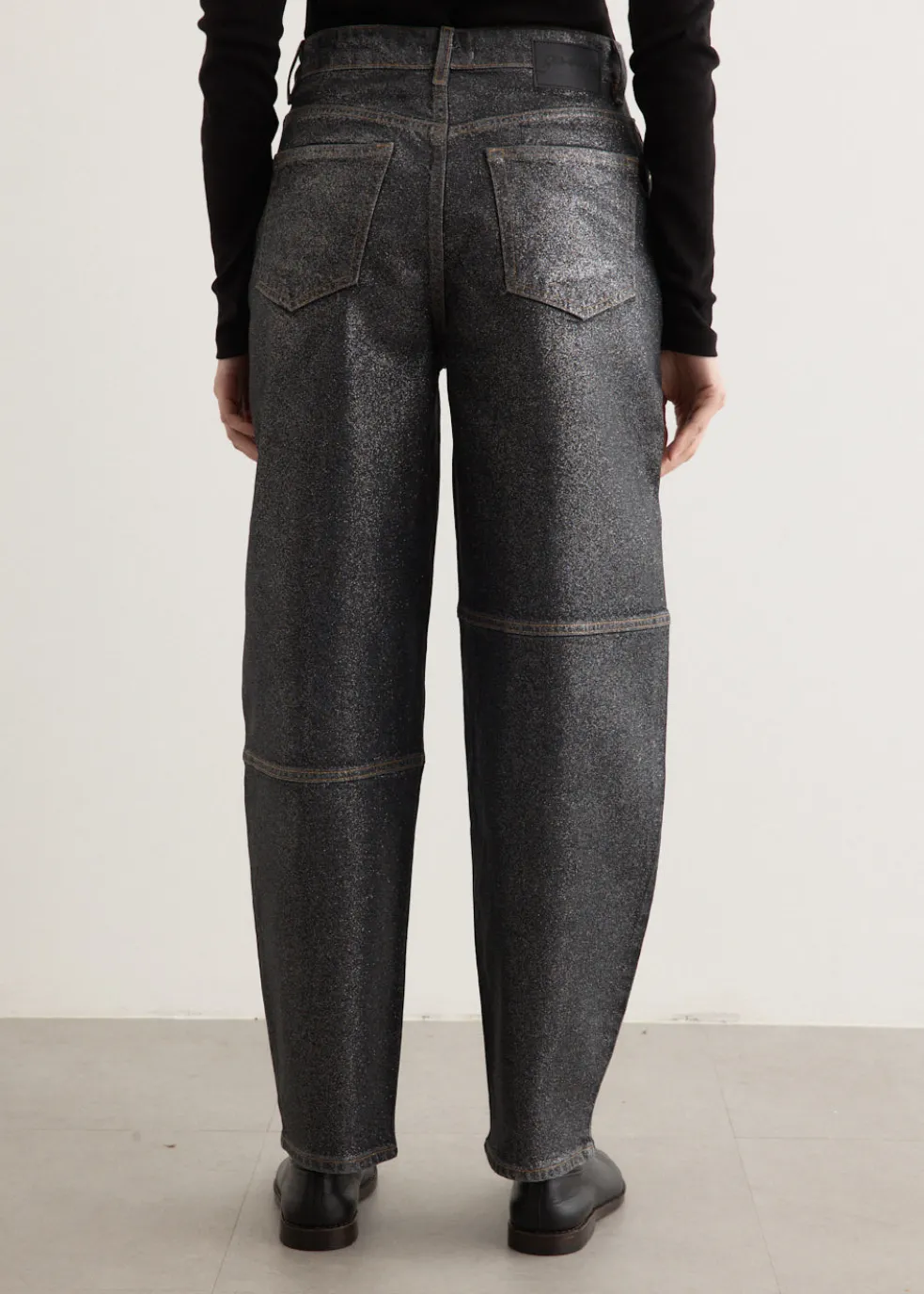 Shimmery Foil Denim Stary Jeans