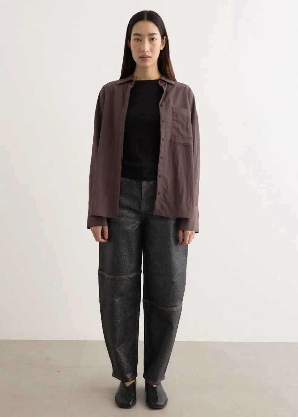 Shimmery Foil Denim Stary Jeans