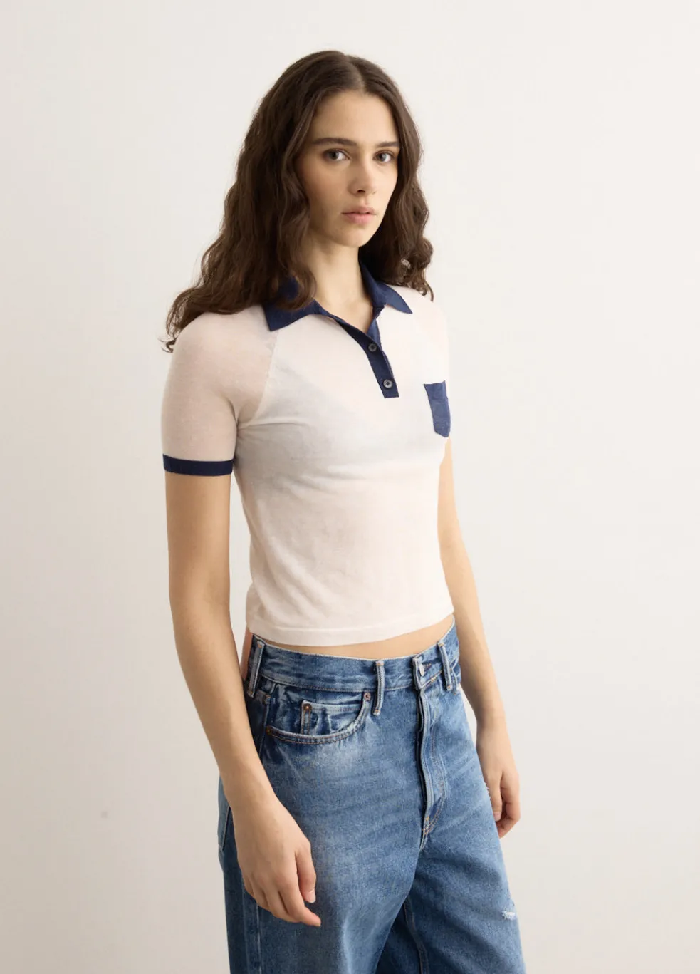 Short Sleeve V-Neck Sweater