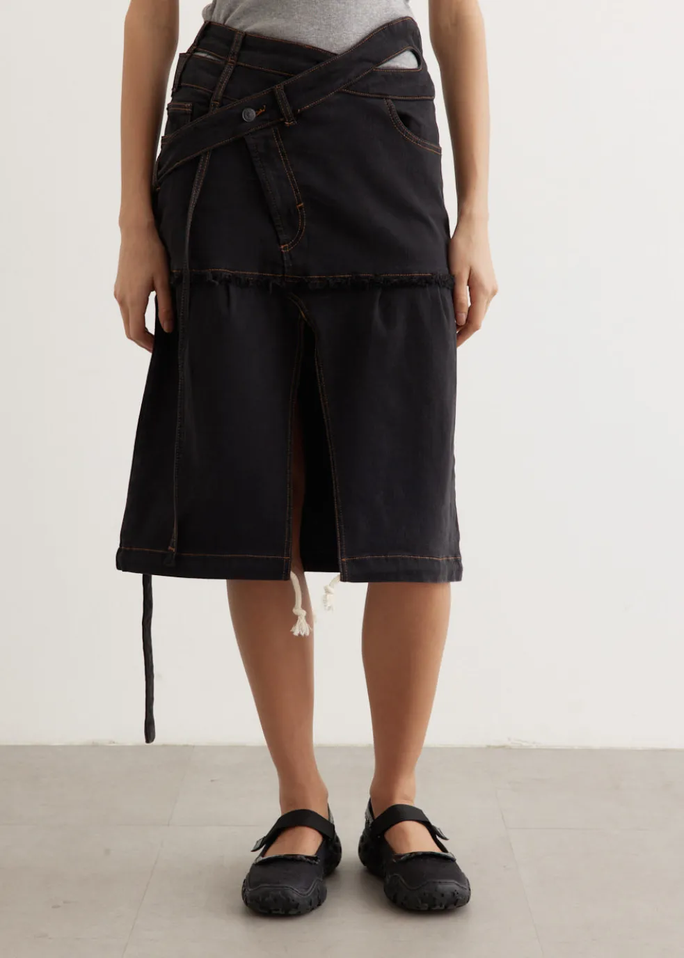 Signature Wrap Denim Skirt