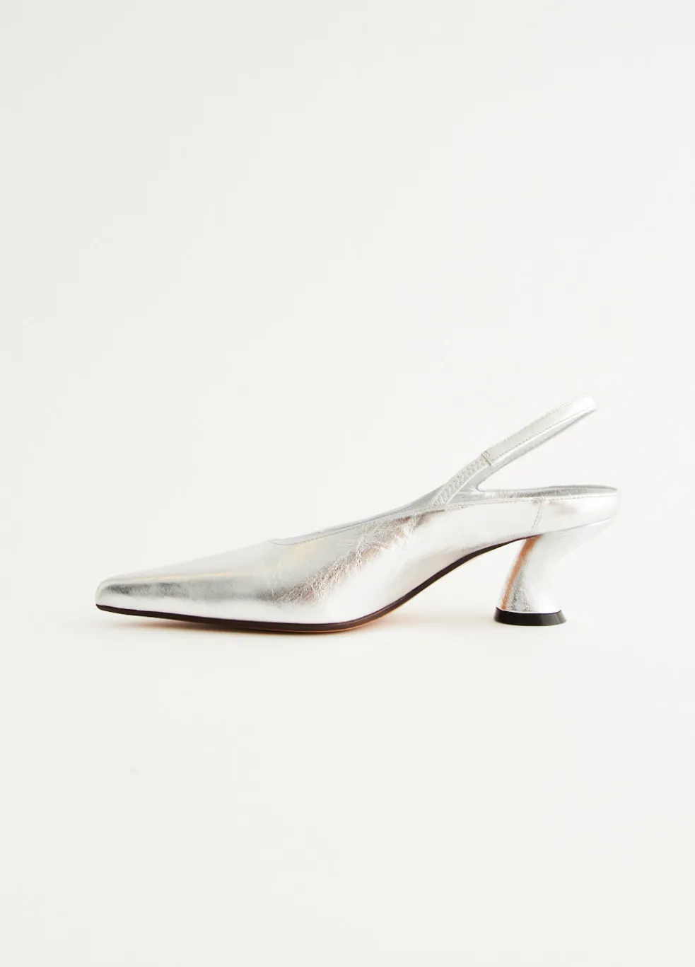 Silver Heeled Slingbacks
