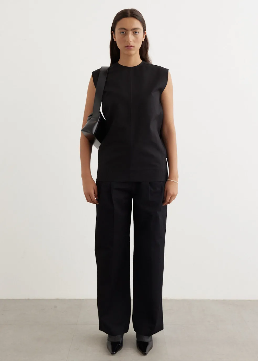 Sleeveless Twisted-Seam Top