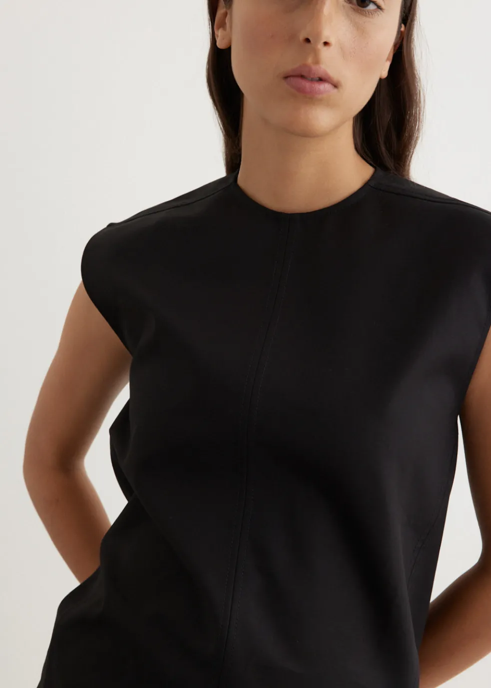 Sleeveless Twisted-Seam Top