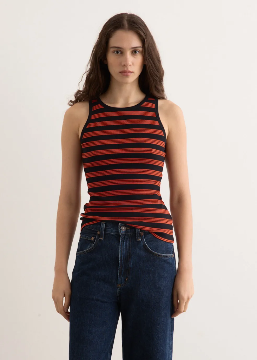 Soft Cotton Rib Striped Tank Top