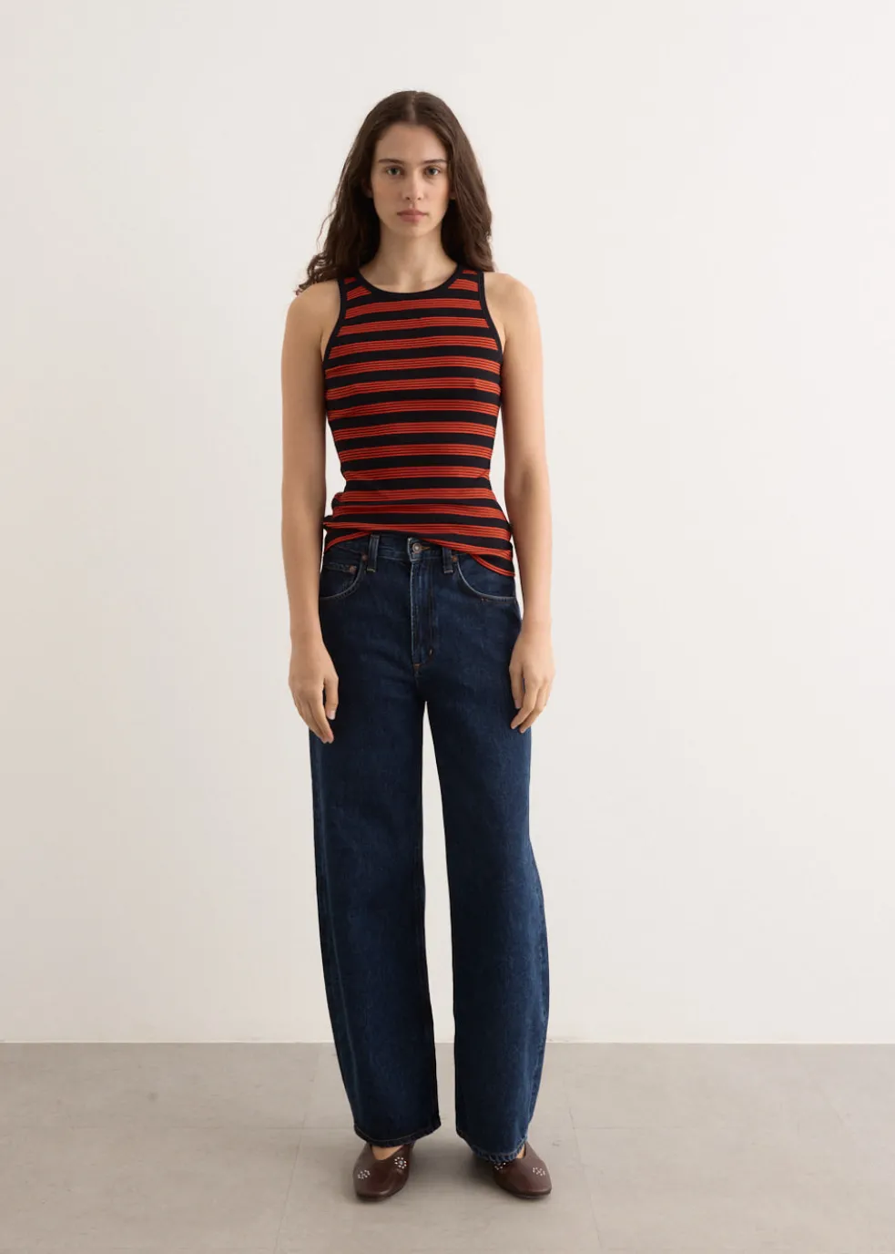 Soft Cotton Rib Striped Tank Top