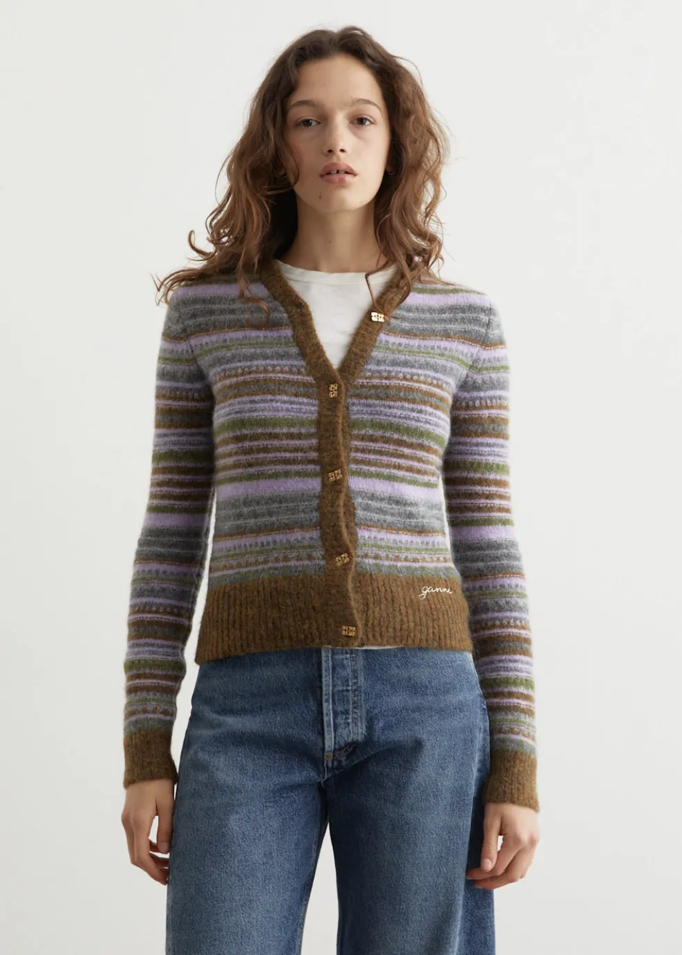 Soft Wool Stripe Cardigan