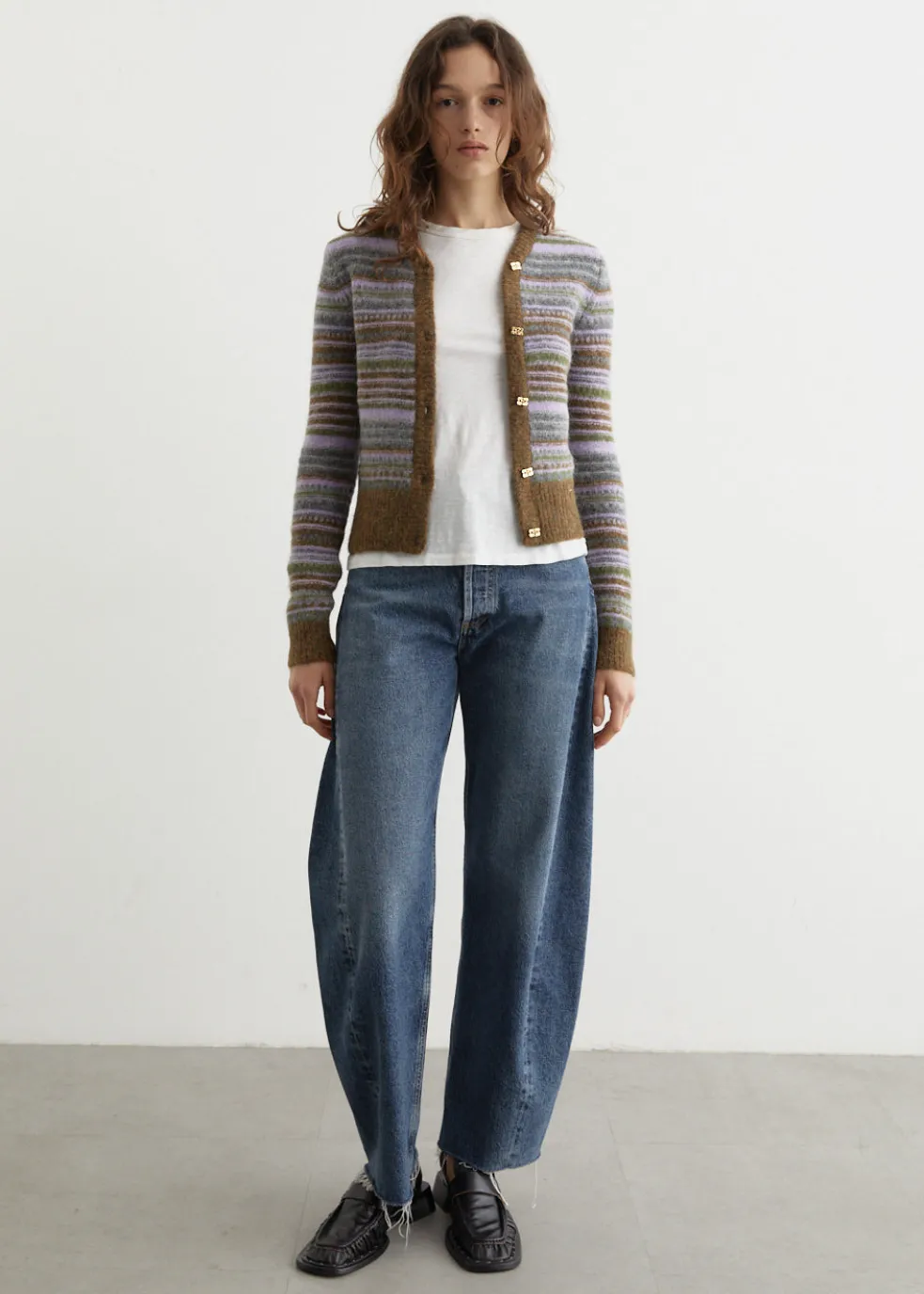 Soft Wool Stripe Cardigan