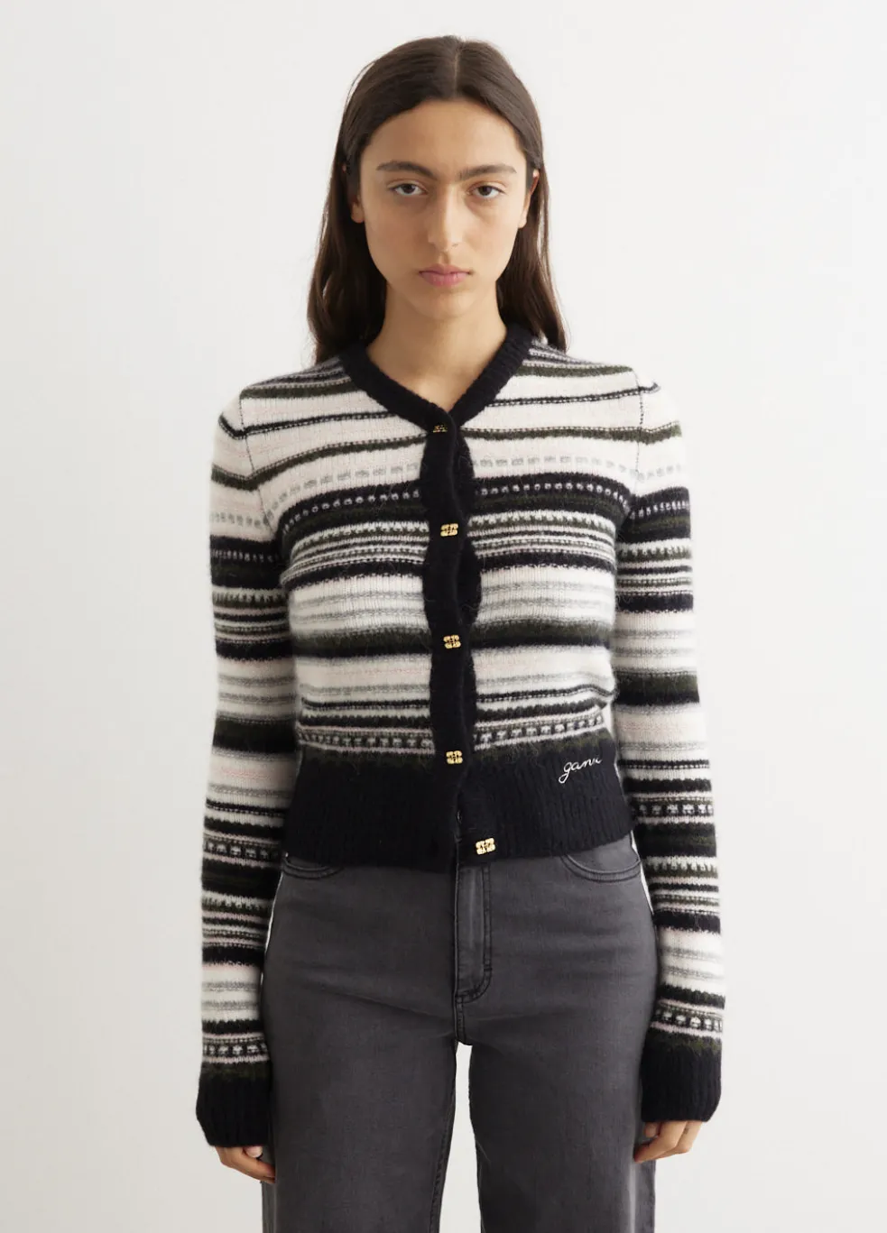 Soft Wool Stripe Cardigan