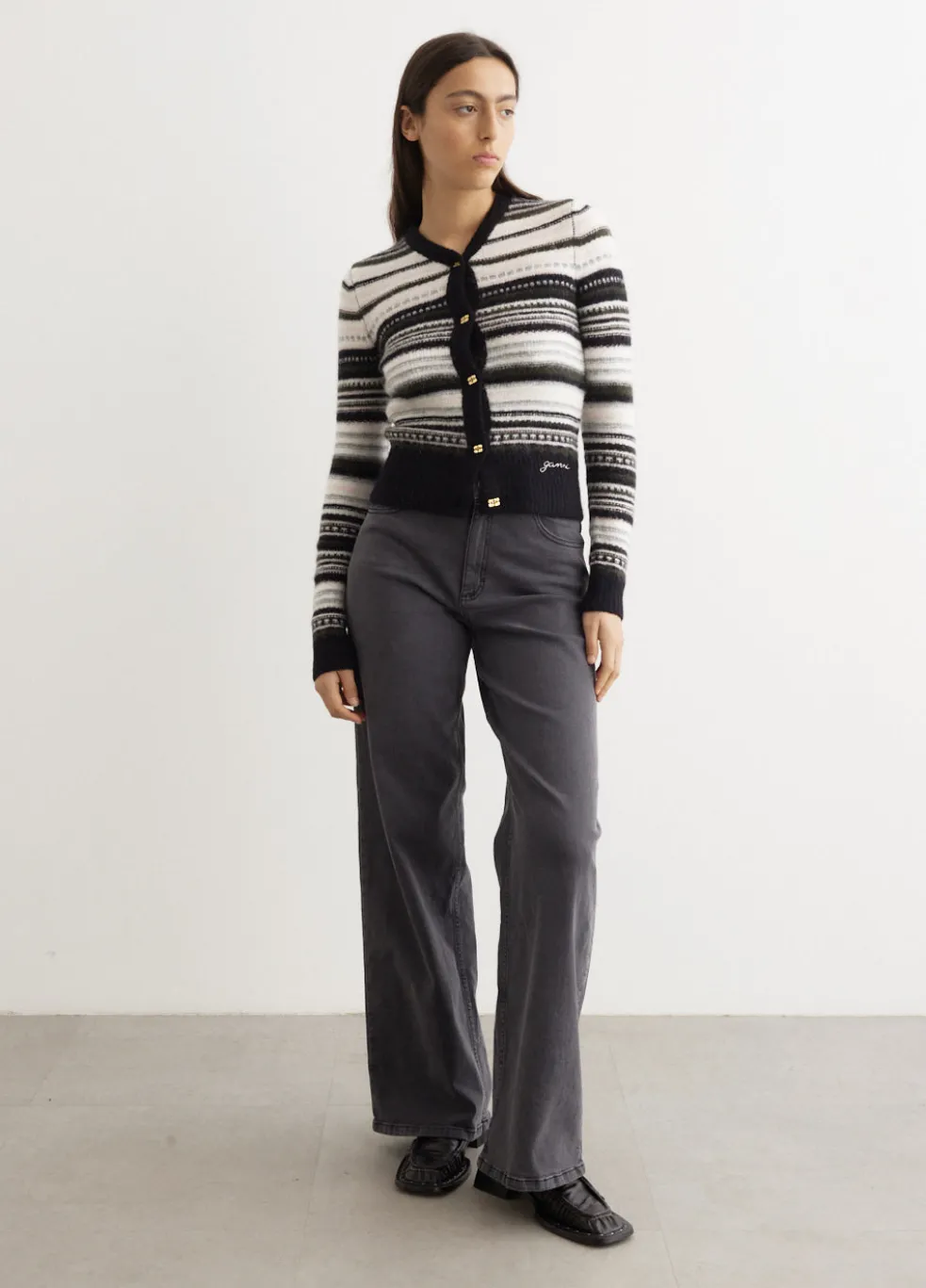 Soft Wool Stripe Cardigan
