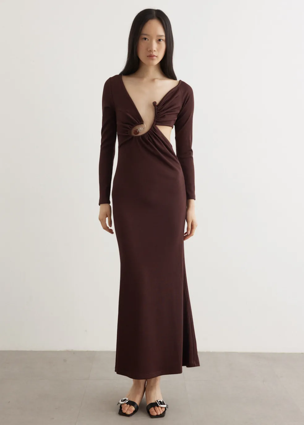 Spiral Crystal Long Sleeve Dress