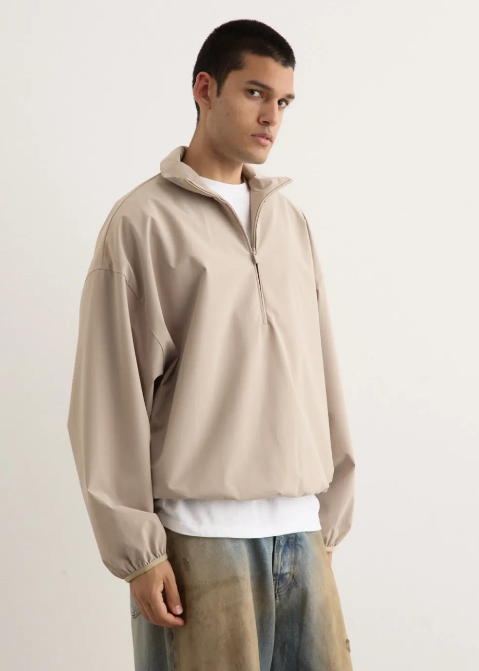 Sporty Nylon Half Zip