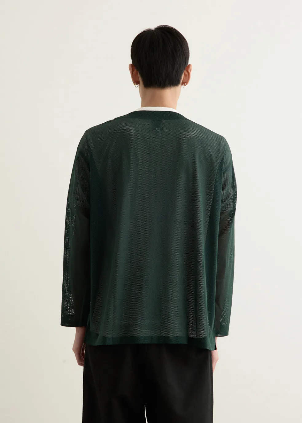 S.S. V Neck Knit Mesh Cardigan