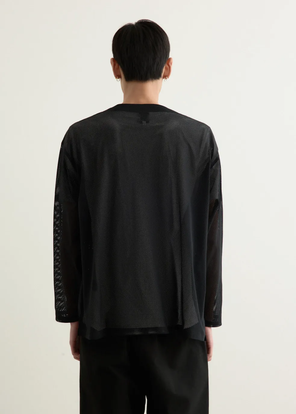 S.S. V Neck Knit Mesh Cardigan