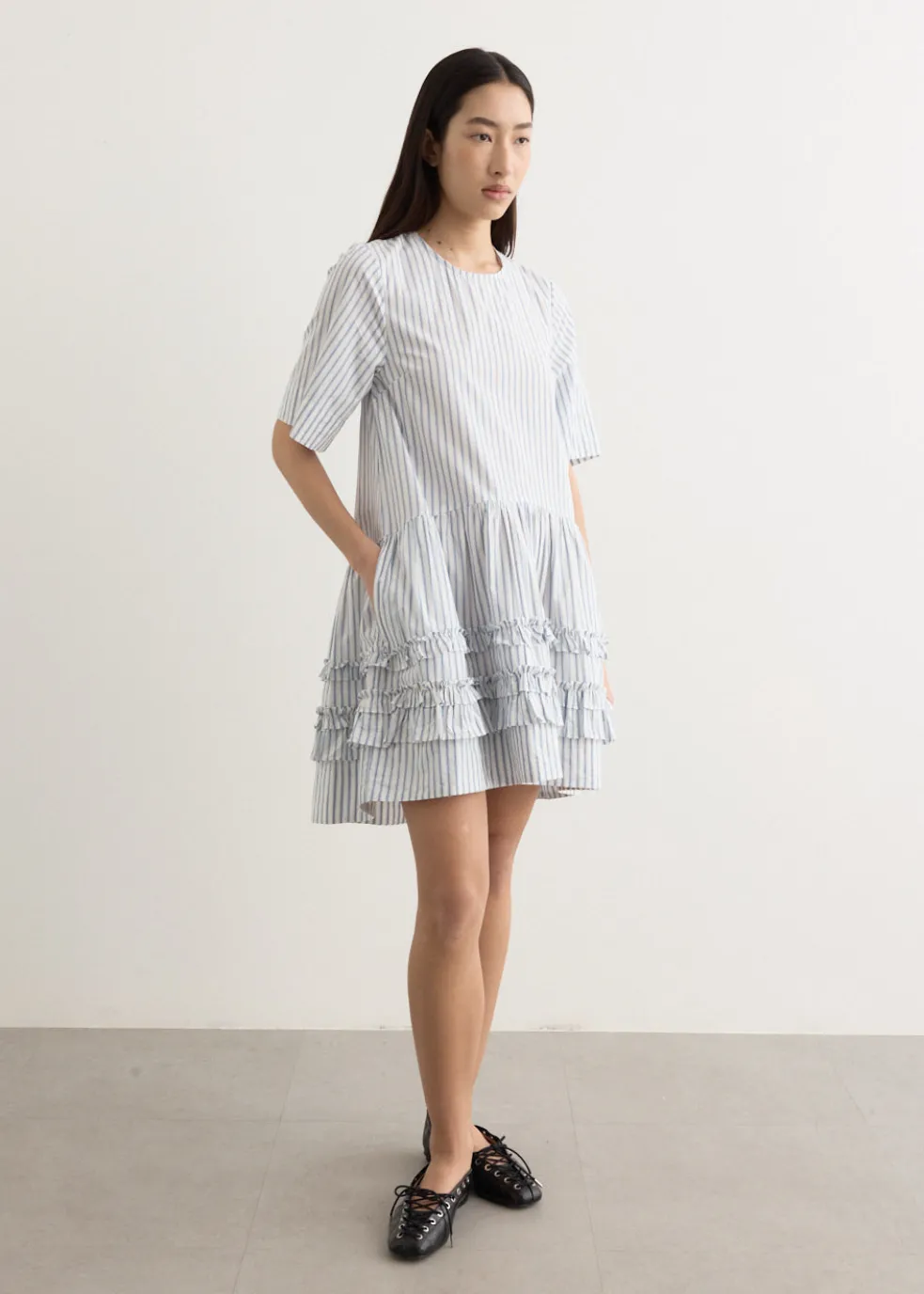 Stripe Cotton Mini Dress