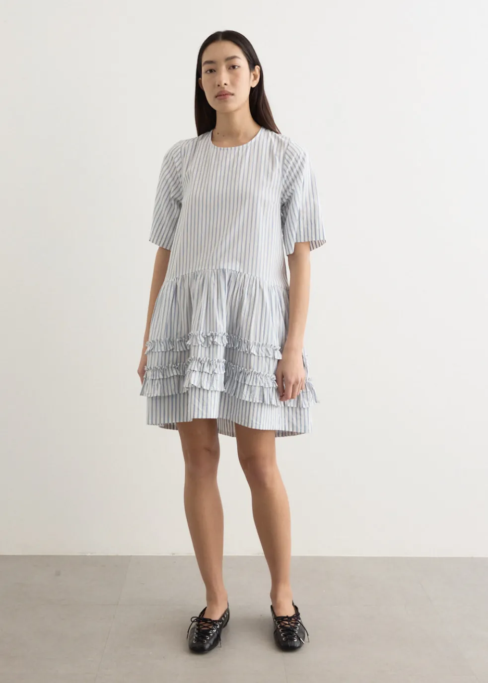 Stripe Cotton Mini Dress