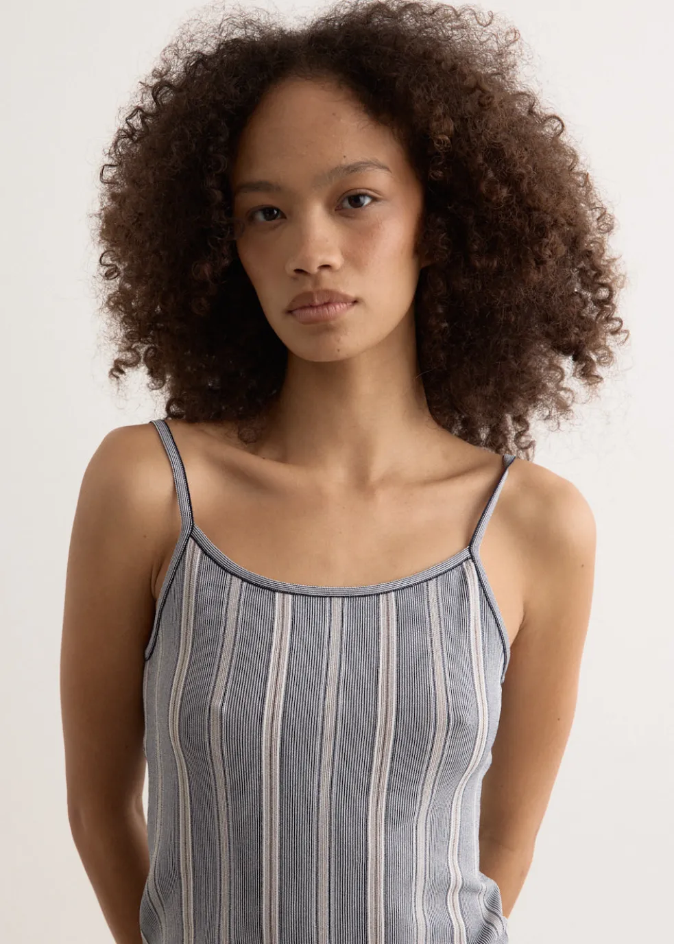 Stripe Sleeveless Knit Top