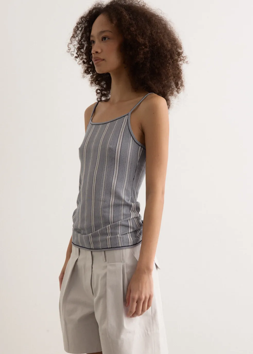 Stripe Sleeveless Knit Top