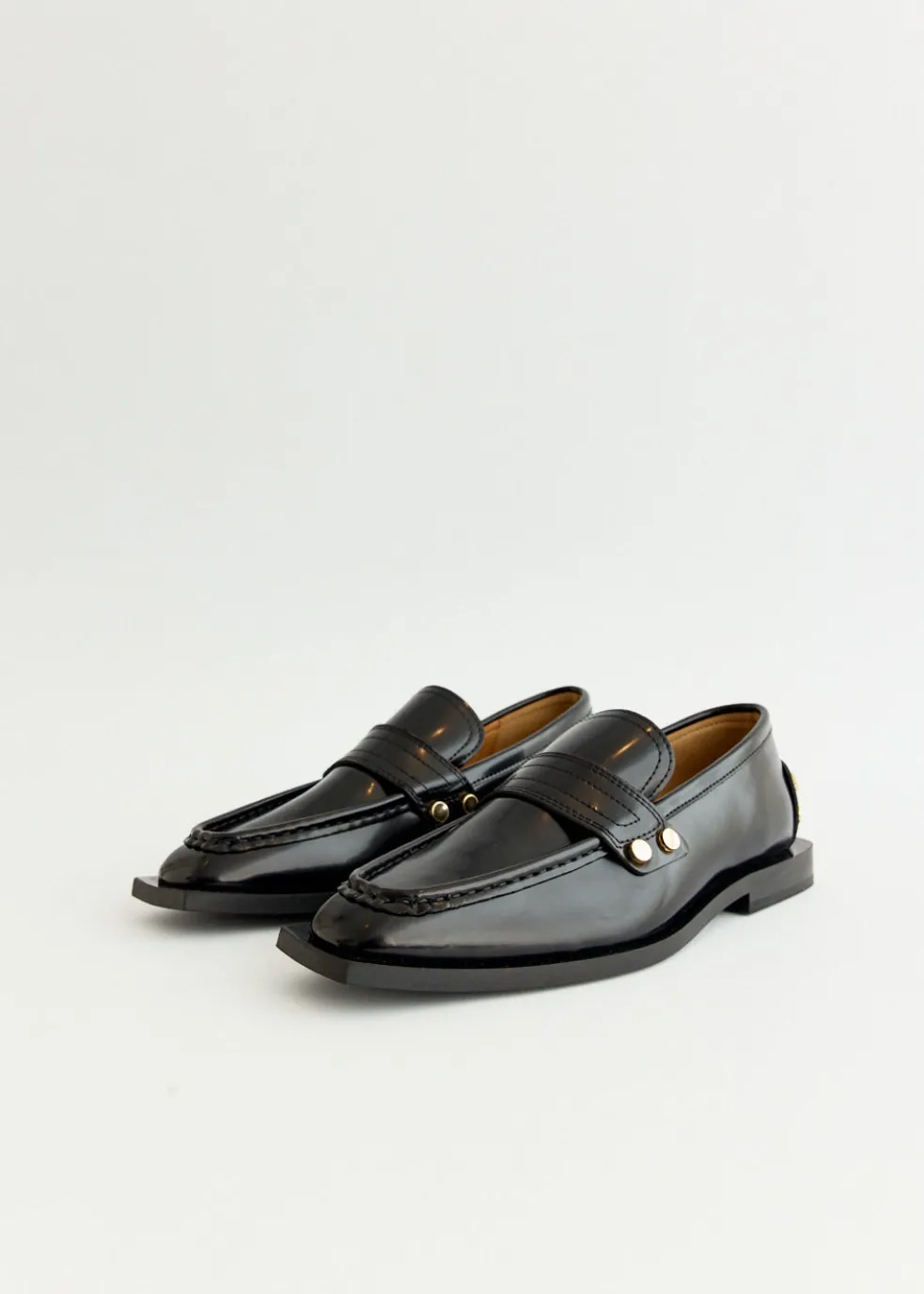 Studs Square Toe Loafers