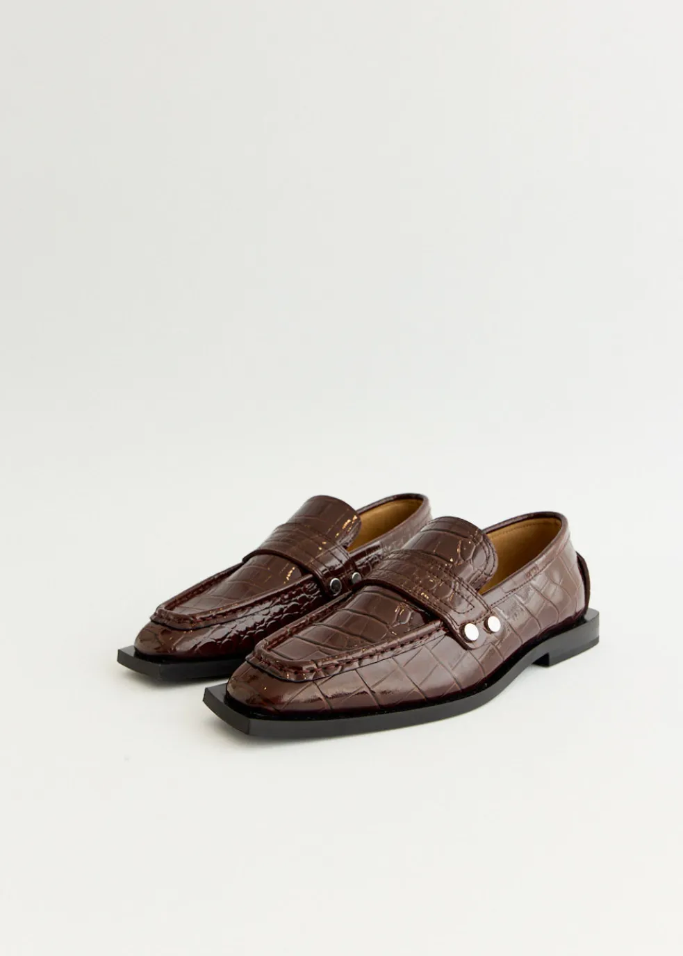 Studs Square Toe Loafers