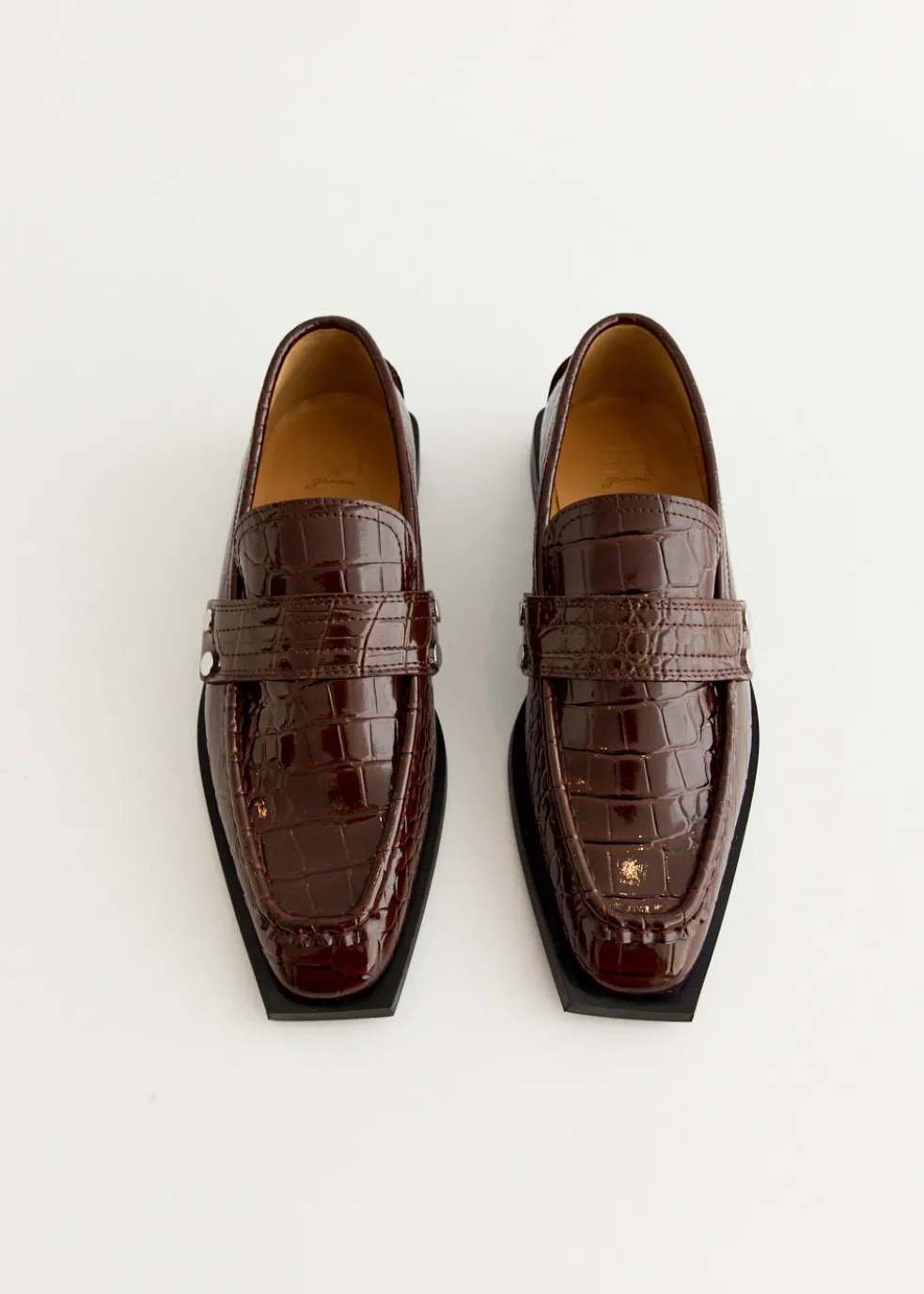 Studs Square Toe Loafers