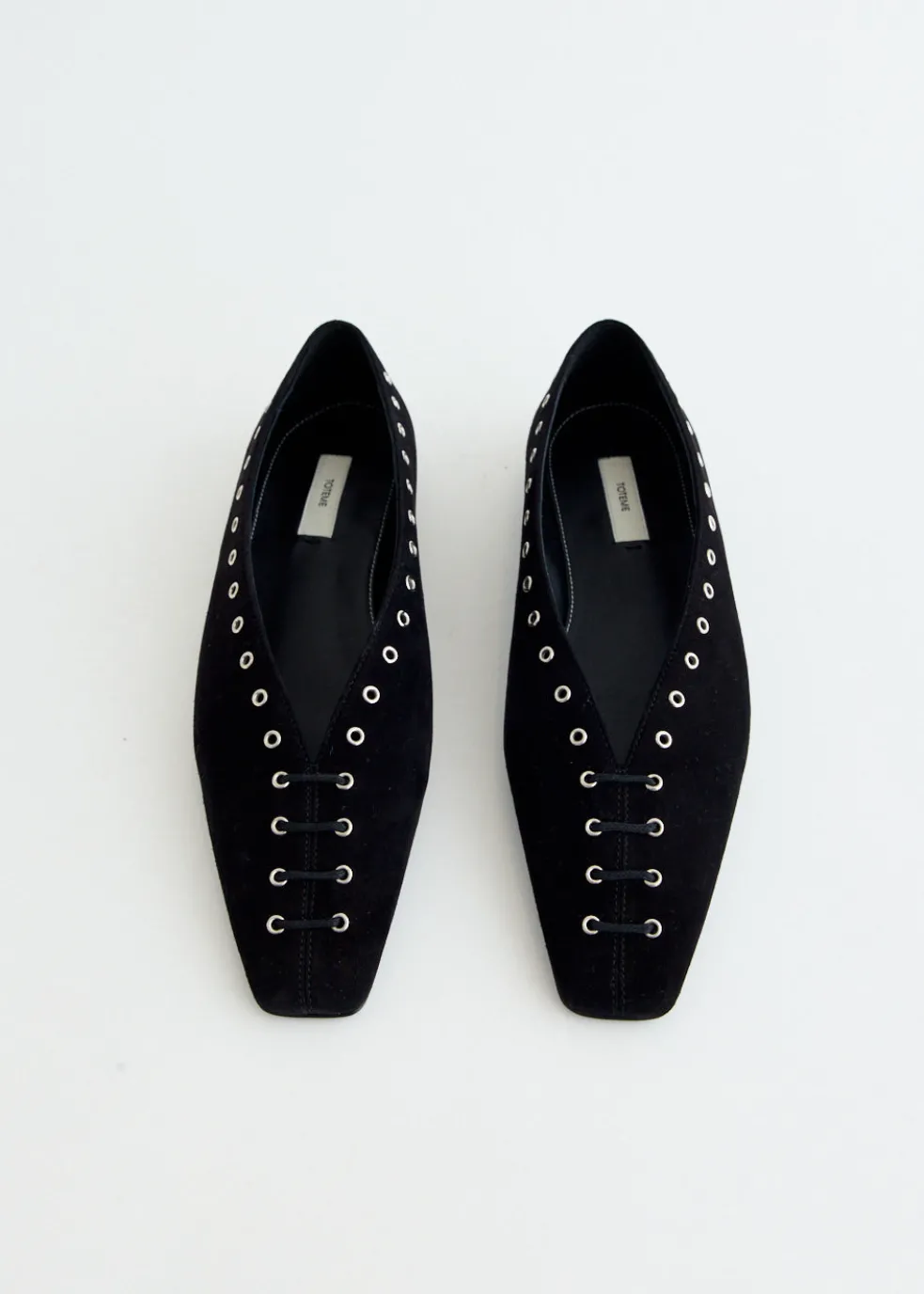 Suede Lace Up Ballerinas