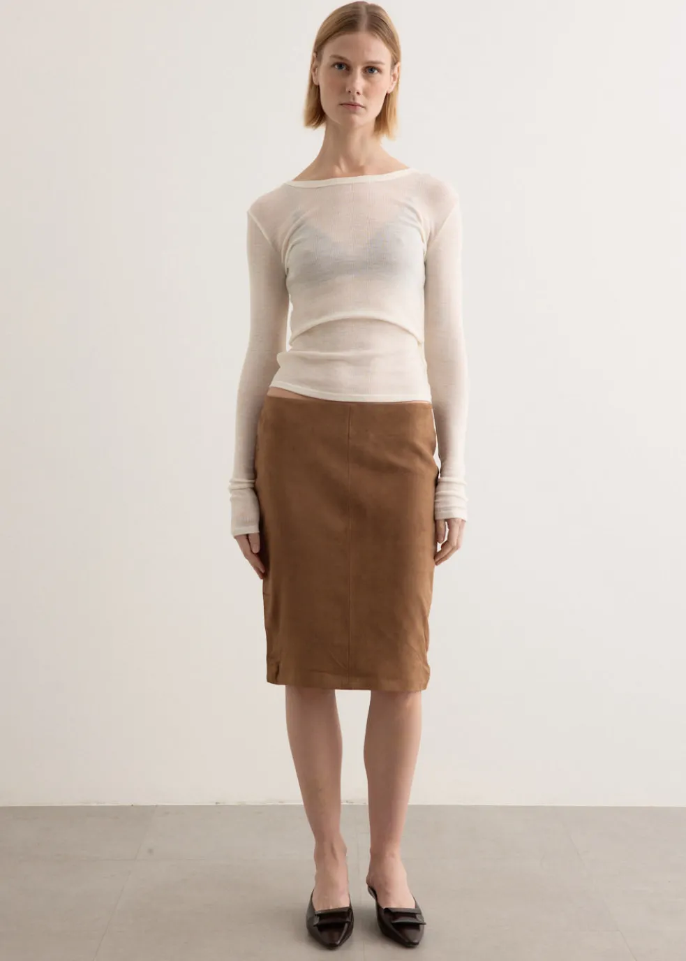 Suede Pencil Skirt