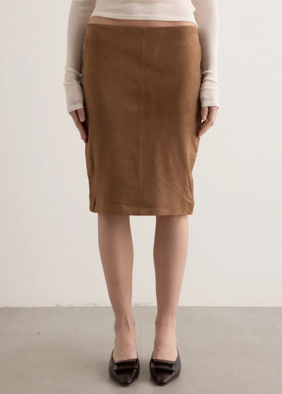 Suede Pencil Skirt