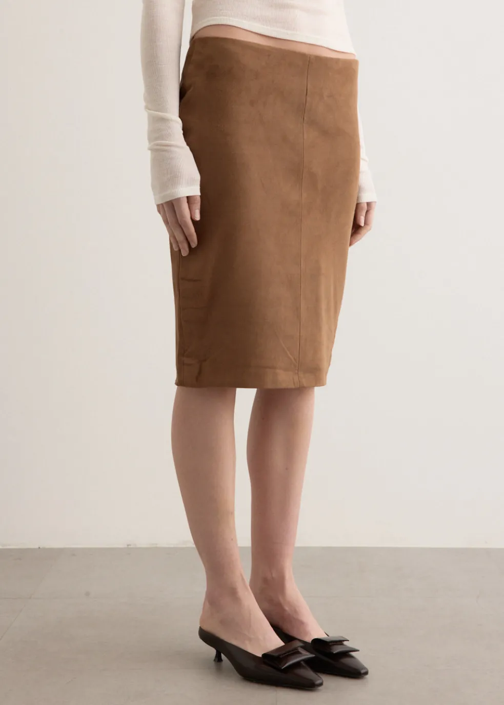 Suede Pencil Skirt