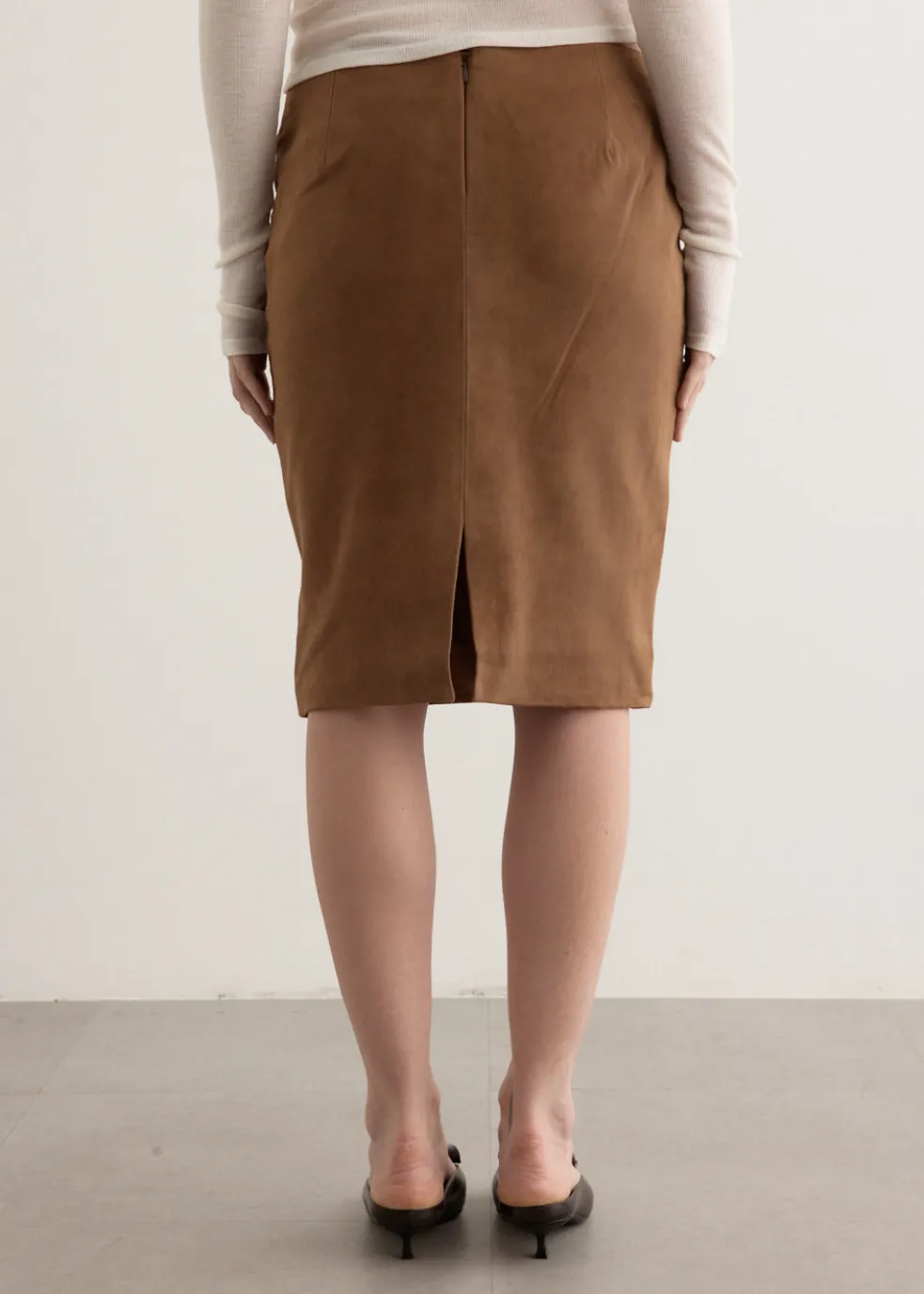 Suede Pencil Skirt