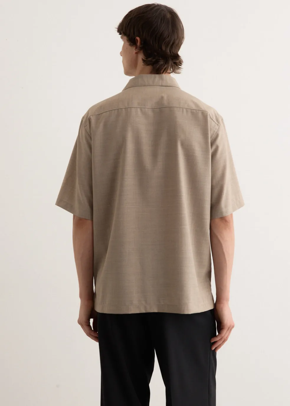 Super Fine Tropical Wool Open Collar Shirt