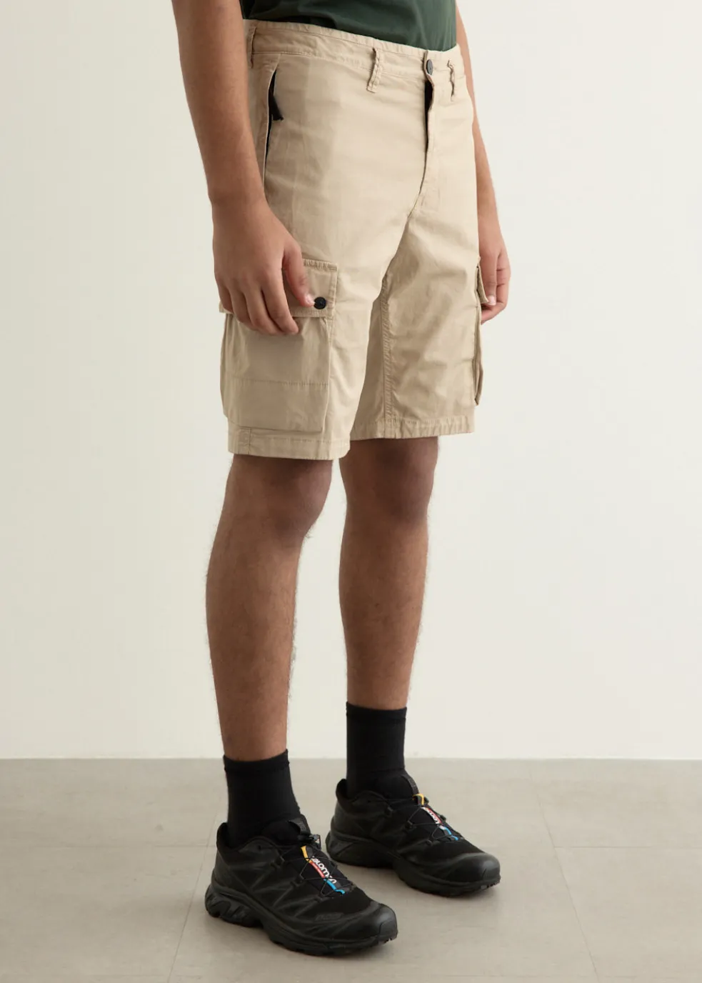 Supima Cotton Twill Stretch Cargo Shorts