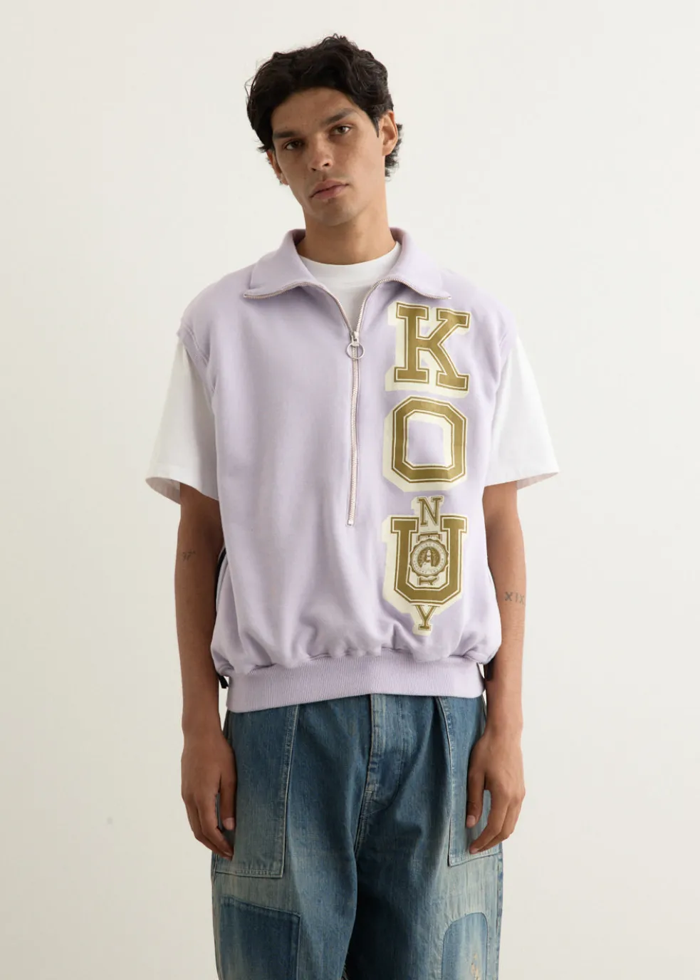 30/-SWT Knit Half Zip Vest (KO.U)