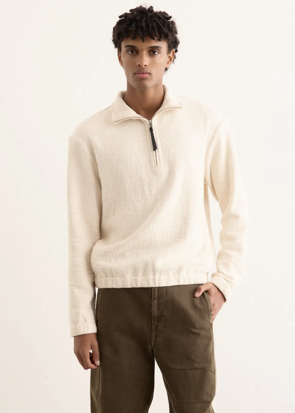 Textured Cotton Pullover