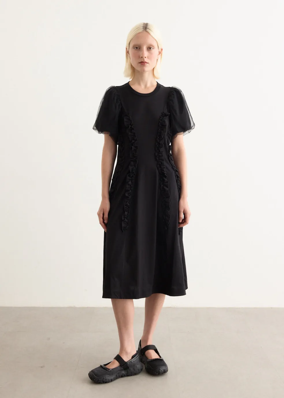 Tulle Overlay Multi Ruffle Frill Dress