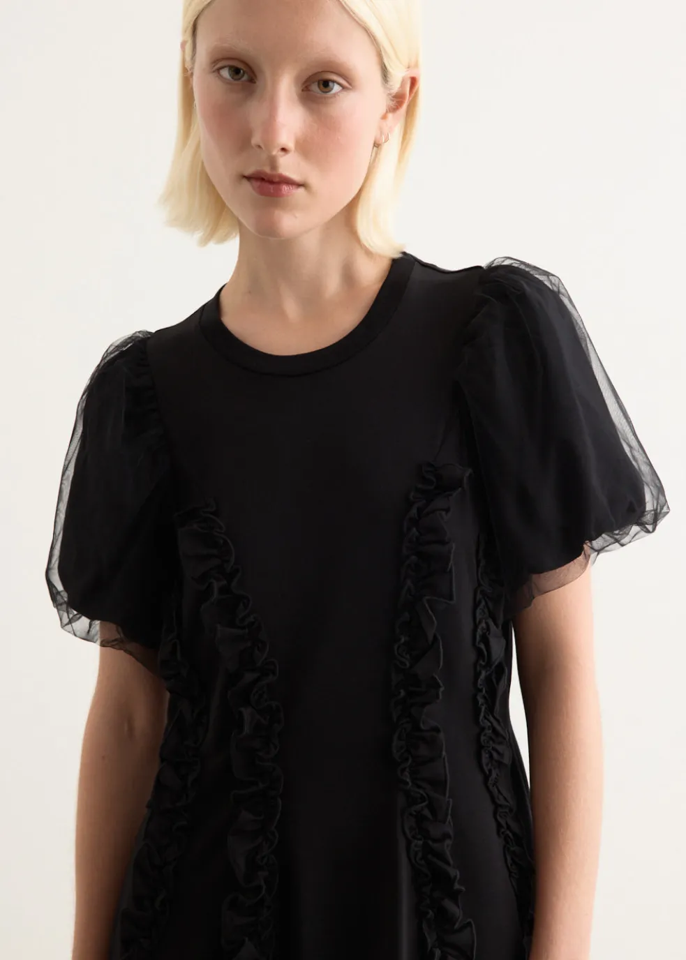 Tulle Overlay Multi Ruffle Frill Dress