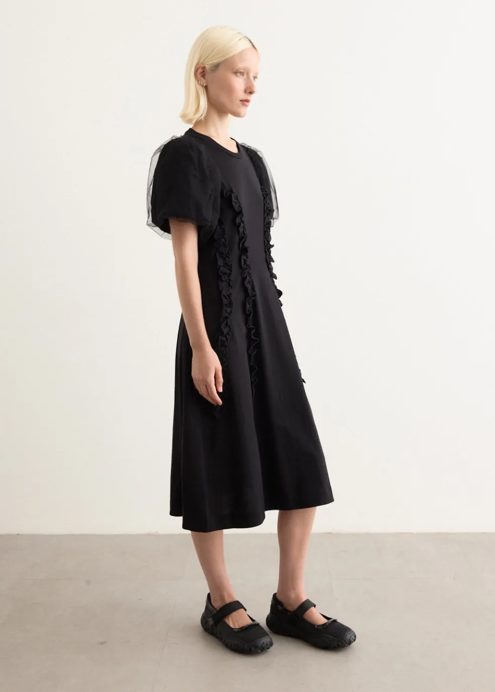 Tulle Overlay Multi Ruffle Frill Dress