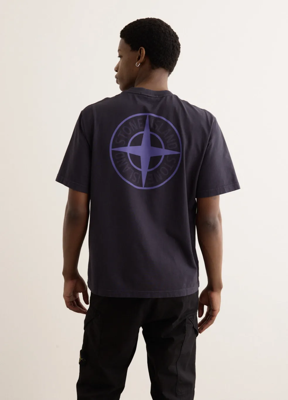 Two Tone Compass Logo Print T-Shirt