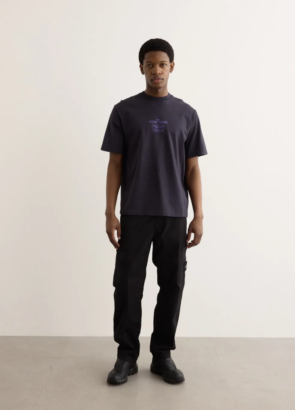 Two Tone Compass Logo Print T-Shirt