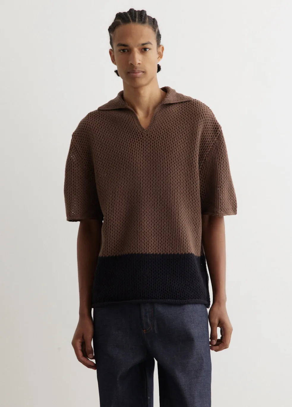 Two Tone Crochet Polo