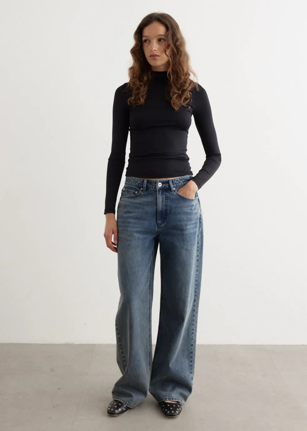 Tyne Long Sleeve Mock Neck Top