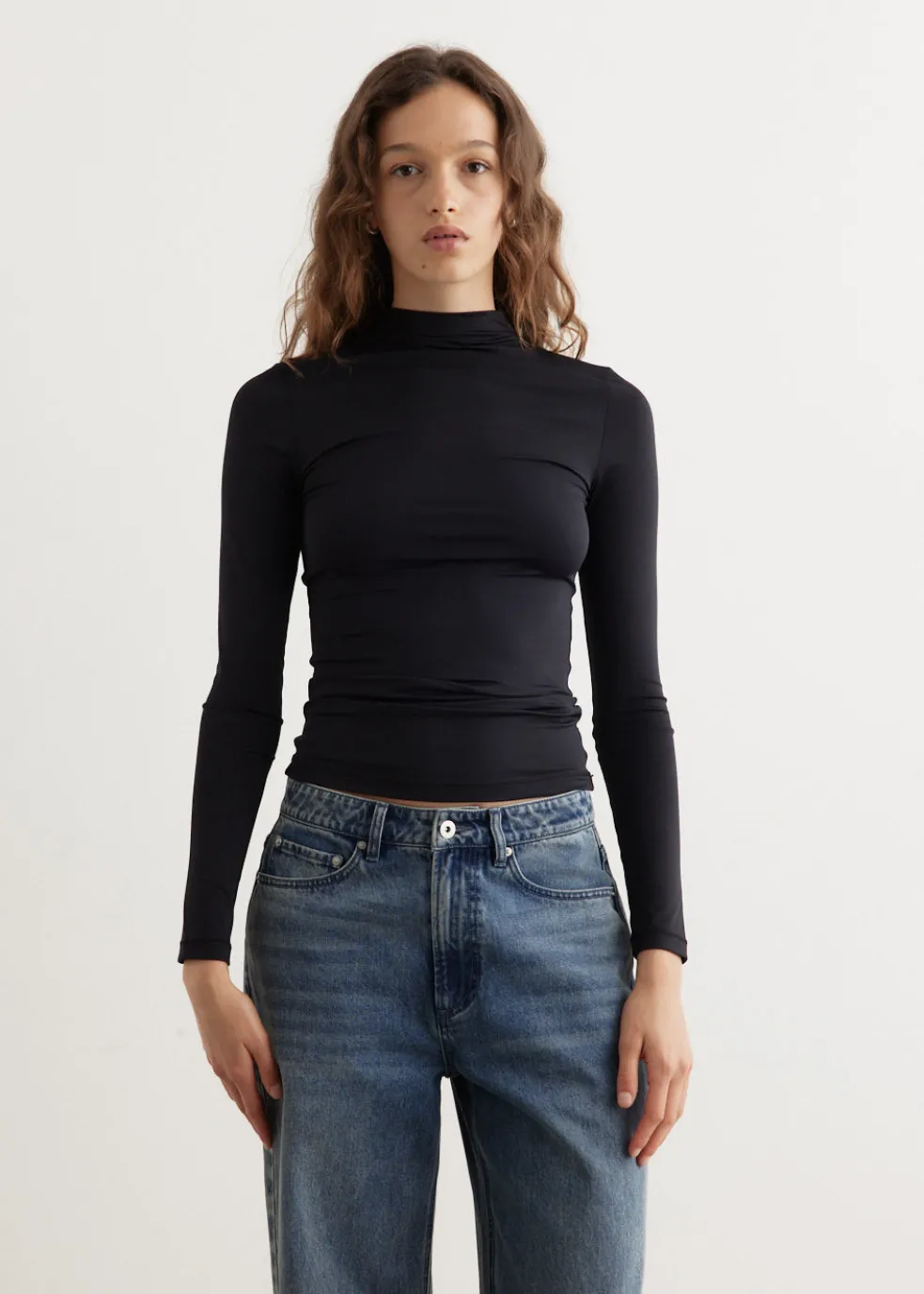 Tyne Long Sleeve Mock Neck Top