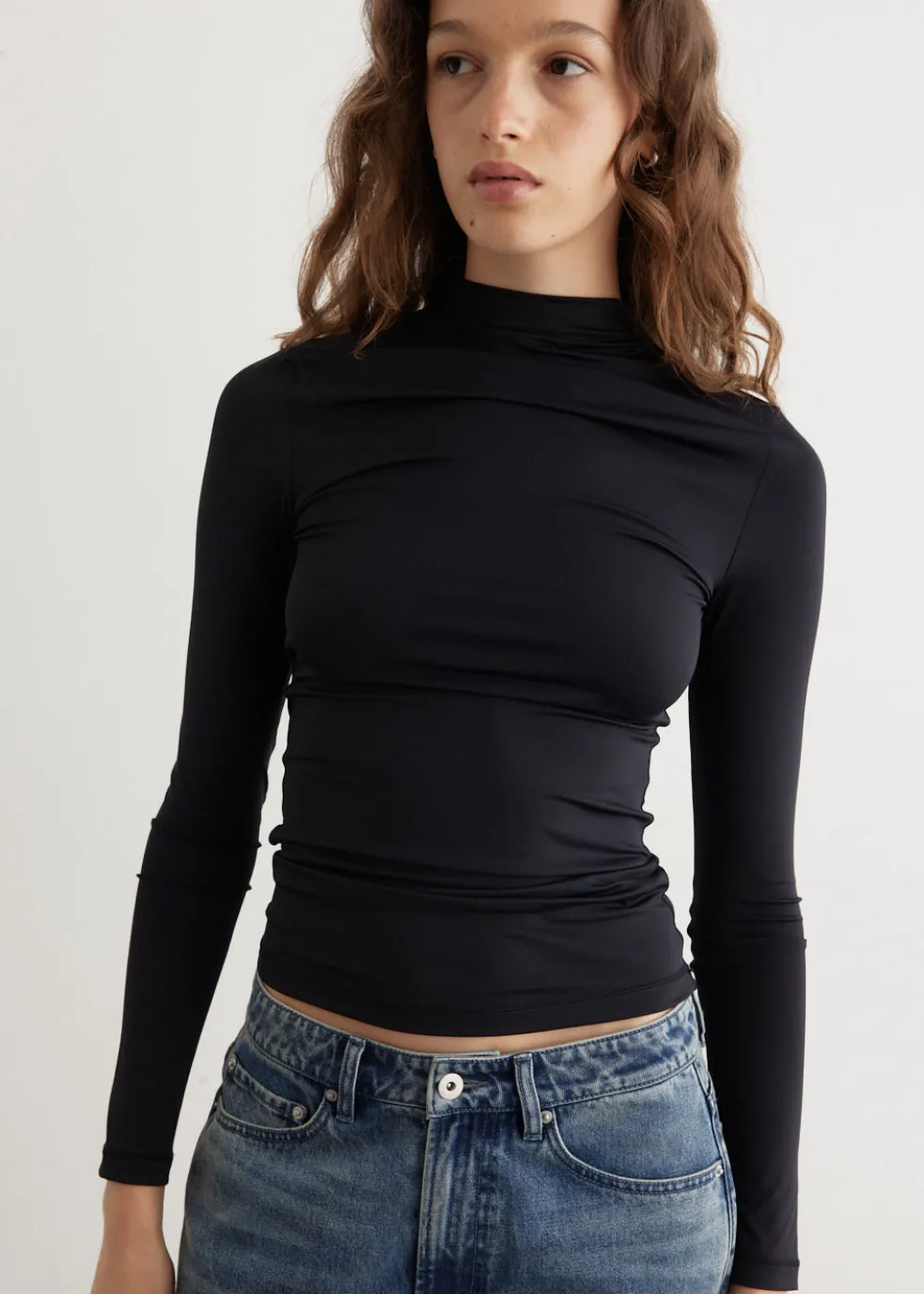 Tyne Long Sleeve Mock Neck Top