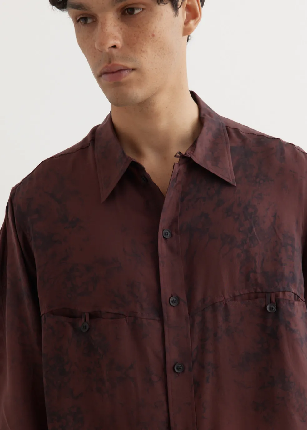 Uneven Dyed Panel Shirt