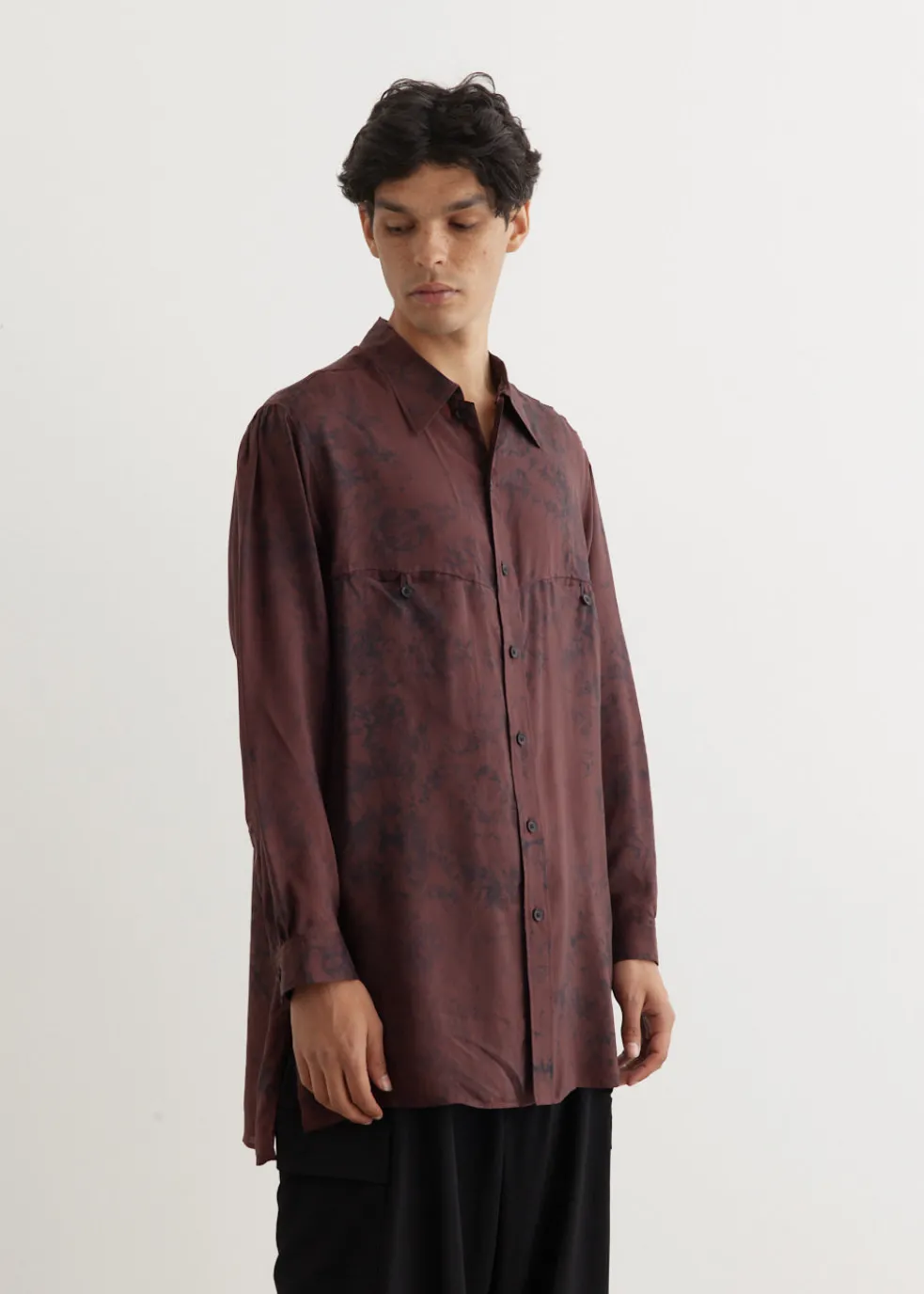 Uneven Dyed Panel Shirt
